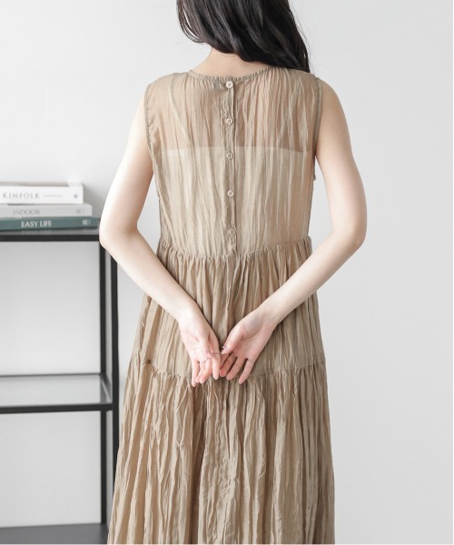 Lajour（ラジュール）の「[日本製]  シアー ティアードワンピース（ワンピース・レディース・ブラウン/グレー/ベージュ・M/L）」の15枚目の写真