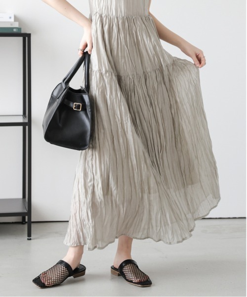 Lajour（ラジュール）の「[日本製]  シアー ティアードワンピース（ワンピース・レディース・ブラウン/グレー/ベージュ・M/L）」の18枚目の写真