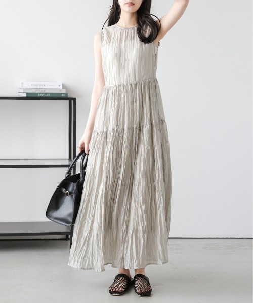 Lajour（ラジュール）の「[日本製]  シアー ティアードワンピース（ワンピース・レディース・ブラウン/グレー/ベージュ・M/L）」の21枚目の写真