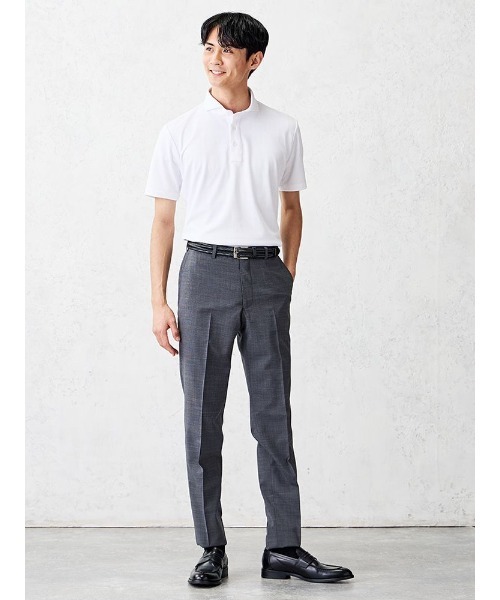 Perfect Suit FActory(パーフェクトスーツファクトリー)の「【高通気/軽量】清涼セットアップパンツ トロピカル生地・洗える 凄脚(すごあし)シリーズ 千鳥柄 シロクロ/ネイビー/グレー(スラックス・メンズ・ホワイト×ブラック/チャコールグレー/ネイビー・94/73/76/82/91/79/85/88)」の10枚目の写真