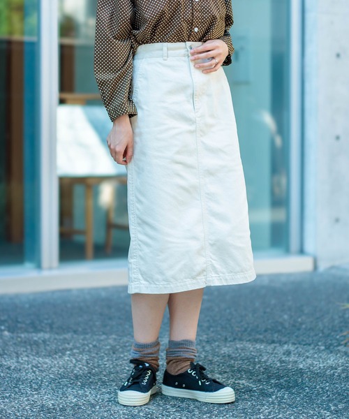 D.M.G.（ドミンゴ）の「[D.M.G / ディーエムジー] フレンチドリル アーモンドスカート（スカート・レディース・ナチュラル/ベージュ・S/M）」の4枚目の写真