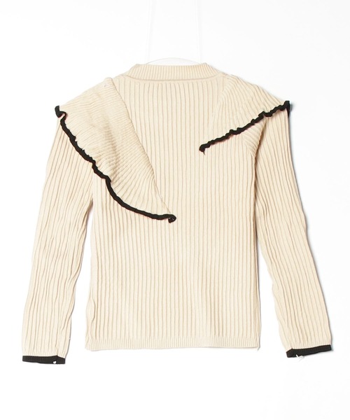 ROOPTOKYO(ループトウキョウ)の「バイカラーフリルリブニットトップス(ニット/セーター・レディース・ベージュ・FREE)」の5枚目の写真