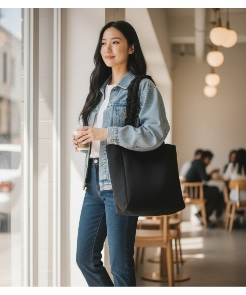 Sakka（サッカ）の「スクエア キャンバストートバッグ（トートバッグ・レディース・ホワイト/ブラック・FREE）」の13枚目の写真