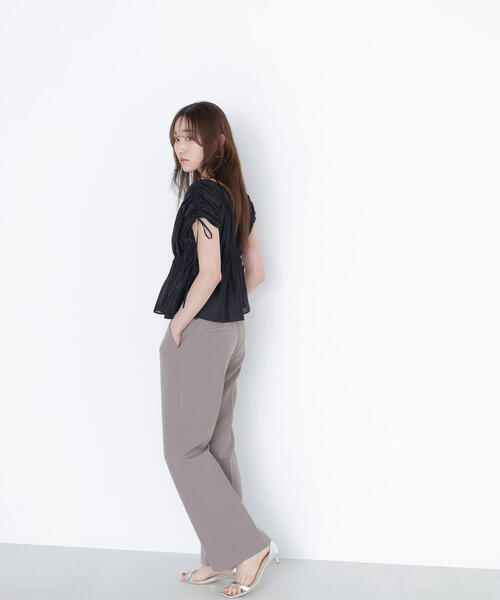 ナチュラルビューティーベーシック♡シアードロストギャザーブラウス NATURAL BEAUTY BASIC｜シアードロストギャザーブラウス