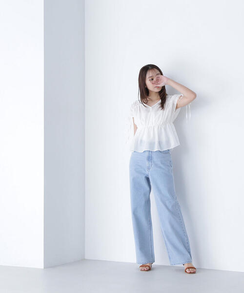 NATURAL BEAUTY BASIC（ナチュラルビューティーベーシック）の「◇【Oggi掲載】シアードロストギャザーブラウス（シャツ/ブラウス・レディース・オフホワイト/ブラック/ワイン・SMALL/MEDIUM）」の13枚目の写真