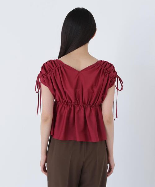 NATURAL BEAUTY BASIC（ナチュラルビューティーベーシック）の「◇【Oggi掲載】シアードロストギャザーブラウス（シャツ/ブラウス・レディース・オフホワイト/ブラック/ワイン・SMALL/MEDIUM）」の12枚目の写真