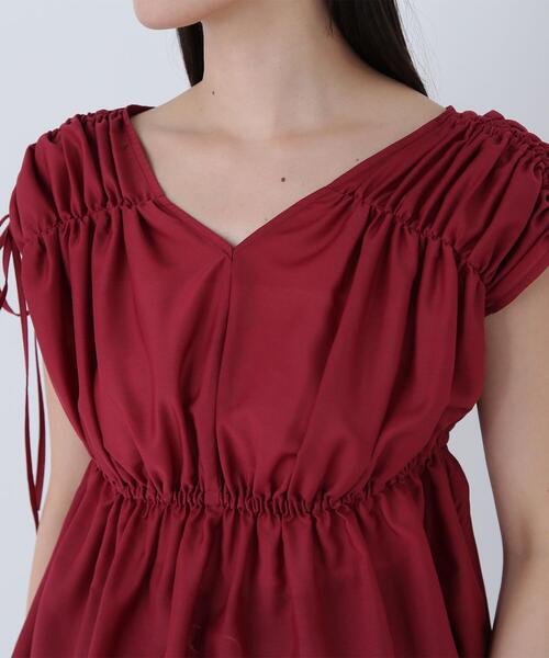 NATURAL BEAUTY BASIC（ナチュラルビューティーベーシック）の「◇【Oggi掲載】シアードロストギャザーブラウス（シャツ/ブラウス・レディース・オフホワイト/ブラック/ワイン・SMALL/MEDIUM）」の13枚目の写真