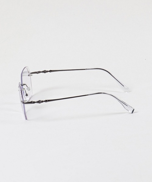GRANCY ラインストーンデザインリムレスメガネメタルフレーム眼鏡 ケース付き GRANCY】Rhinestone Design Rimless Glasses / ラインストーン
