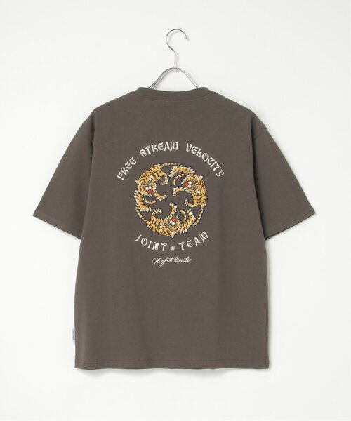NO NEED(ノーニード)の「TIGER刺繍Tシャツ(Tシャツ/カットソー・メンズ・チャコール/ホワイト/ブルー・L/M/LL)」の4枚目の写真