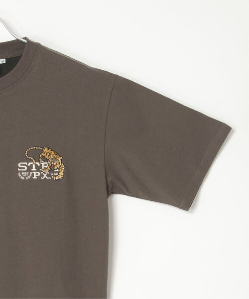 NO NEED(ノーニード)の「TIGER刺繍Tシャツ(Tシャツ/カットソー・メンズ・チャコール/ホワイト/ブルー・L/M/LL)」の5枚目の写真