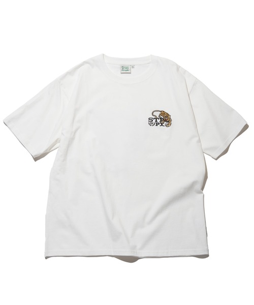 NO NEED(ノーニード)の「TIGER刺繍Tシャツ(Tシャツ/カットソー・メンズ・チャコール/ホワイト/ブルー・L/M/LL)」の1枚目の写真