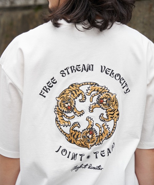 NO NEED(ノーニード)の「TIGER刺繍Tシャツ(Tシャツ/カットソー・メンズ・チャコール/ホワイト/ブルー・L/M/LL)」の19枚目の写真