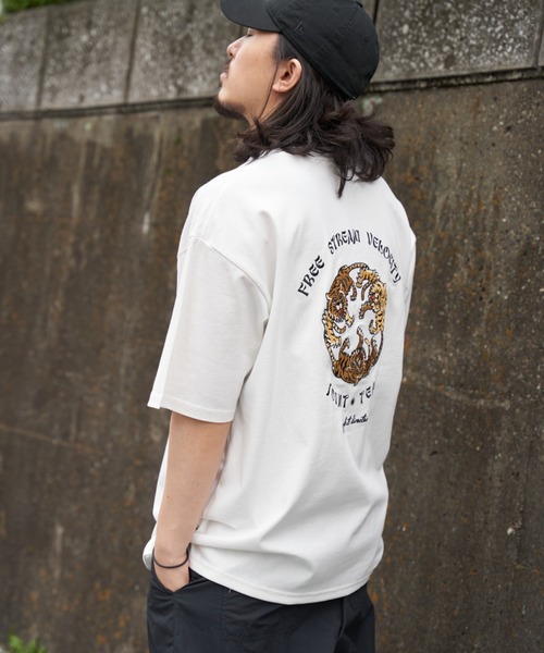 NO NEED(ノーニード)の「TIGER刺繍Tシャツ(Tシャツ/カットソー・メンズ・チャコール/ホワイト/ブルー・L/M/LL)」の17枚目の写真