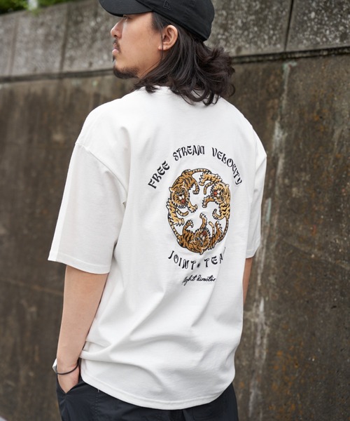 NO NEED(ノーニード)の「TIGER刺繍Tシャツ(Tシャツ/カットソー・メンズ・チャコール/ホワイト/ブルー・L/M/LL)」の18枚目の写真