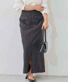 6(ROKU)＞フラノ グレー タイトスカート（スカート）｜6（ロク）の