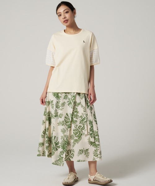 Eddie Bauer(エディーバウアー)の「レーススリーブ 半袖 Tシャツ(Tシャツ/カットソー・レディース・ブラック/ベージュ/アイボリー・M/L/S/XL)」の8枚目の写真