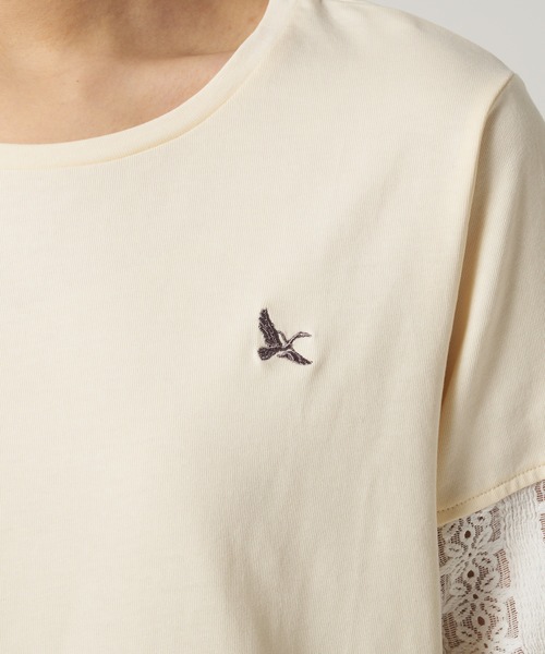 Eddie Bauer(エディーバウアー)の「レーススリーブ 半袖 Tシャツ(Tシャツ/カットソー・レディース・ブラック/ベージュ/アイボリー・M/L/S/XL)」の11枚目の写真