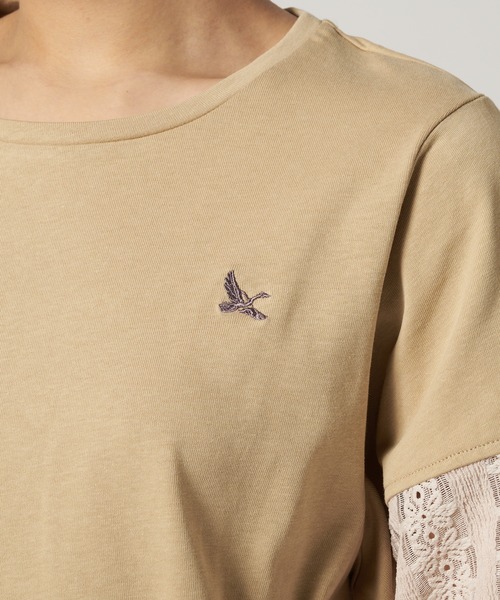 Eddie Bauer(エディーバウアー)の「レーススリーブ 半袖 Tシャツ(Tシャツ/カットソー・レディース・ブラック/ベージュ/アイボリー・M/L/S/XL)」の16枚目の写真
