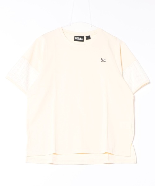 Eddie Bauer(エディーバウアー)の「レーススリーブ 半袖 Tシャツ(Tシャツ/カットソー・レディース・ブラック/ベージュ/アイボリー・M/L/S/XL)」の6枚目の写真