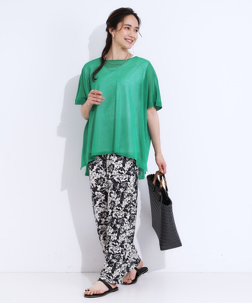 SHOO・LA・RUE(シューラルー)の「【S-LL/ひんやり/選べる2柄】大人のリラックスコーデに プリント柄パンツ(その他パンツ・レディース・チャコールグレー/ネイビー/ブラウン系7/ブラック系6・04/01/02/03)」の20枚目の写真