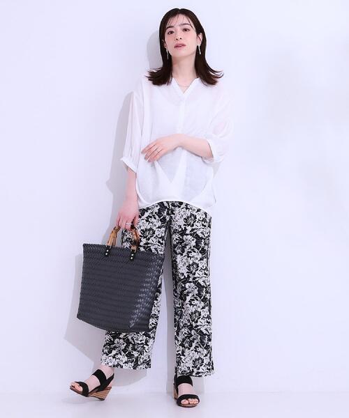 SHOO・LA・RUE(シューラルー)の「【S-LL/ひんやり/選べる2柄】大人のリラックスコーデに プリント柄パンツ(その他パンツ・レディース・チャコールグレー/ネイビー/ブラウン系7/ブラック系6・04/01/02/03)」の8枚目の写真