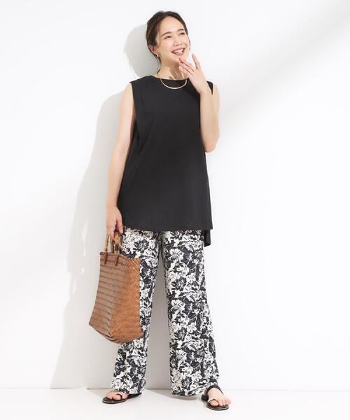 SHOO・LA・RUE(シューラルー)の「【S-LL/ひんやり/選べる2柄】大人のリラックスコーデに プリント柄パンツ(その他パンツ・レディース・チャコールグレー/ネイビー/ブラウン系7/ブラック系6・04/01/02/03)」の12枚目の写真