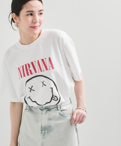 GOOD ROCK SPEED（グッドロックスピード）の「【GOOD ROCK SPEED】NIRVANA Tee（Tシャツ/カットソー・レディース・チャコールグレー/ホワイト/ライトグレー・FREE）」の6枚目の写真