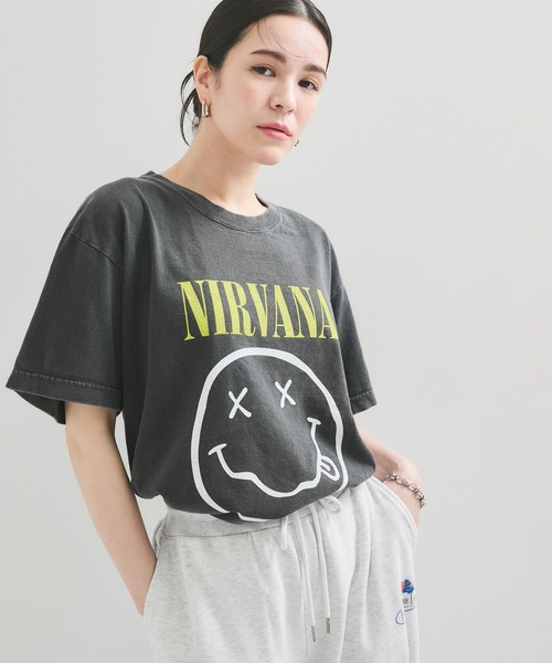 GOOD ROCK SPEED（グッドロックスピード）の「【GOOD ROCK SPEED】NIRVANA Tee（Tシャツ/カットソー・レディース・チャコールグレー/ホワイト/ライトグレー・FREE）」の7枚目の写真