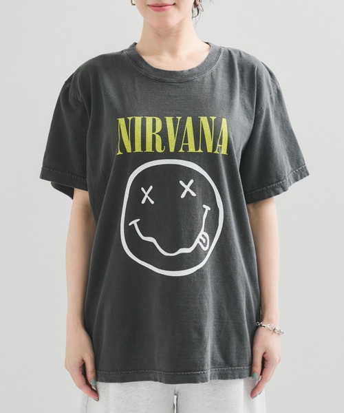 GOOD ROCK SPEED（グッドロックスピード）の「【GOOD ROCK SPEED】NIRVANA Tee（Tシャツ/カットソー・レディース・チャコールグレー/ホワイト/ライトグレー・FREE）」の9枚目の写真