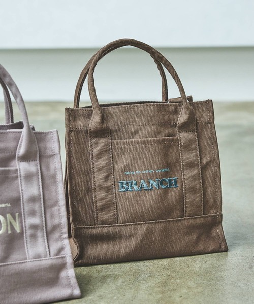 LAKOLE（ラコレ）の「キャンバス2WAYロゴトートバッグ / 572378（トートバッグ・レディース・ライトグレー/ブラウン/クリアグリーン/オフホワイト・FREE）」の3枚目の写真
