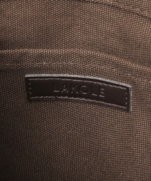 LAKOLE（ラコレ）の「キャンバス2WAYロゴトートバッグ / 572378（トートバッグ・レディース・ライトグレー/ブラウン/クリアグリーン/オフホワイト・FREE）」の9枚目の写真