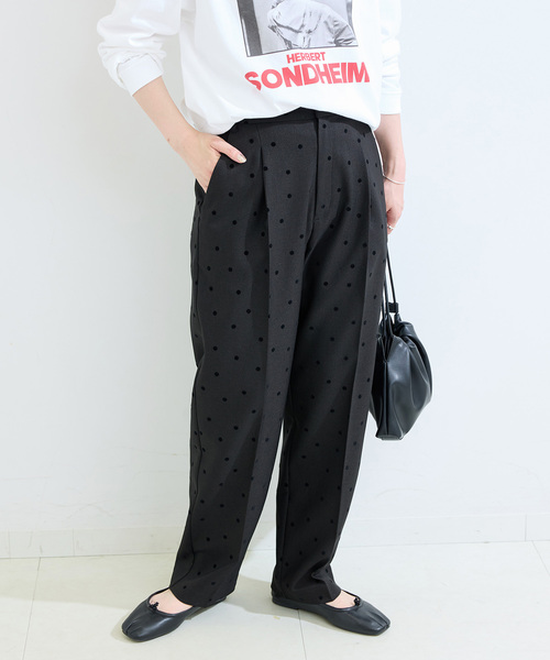 B.C STOCK（ベーセーストック）の「手洗い可 / ドットフロッキースティックパンツ（スラックス・レディース・ブラック/チャコールグレー・SMALL/MEDIUM）」の7枚目の写真