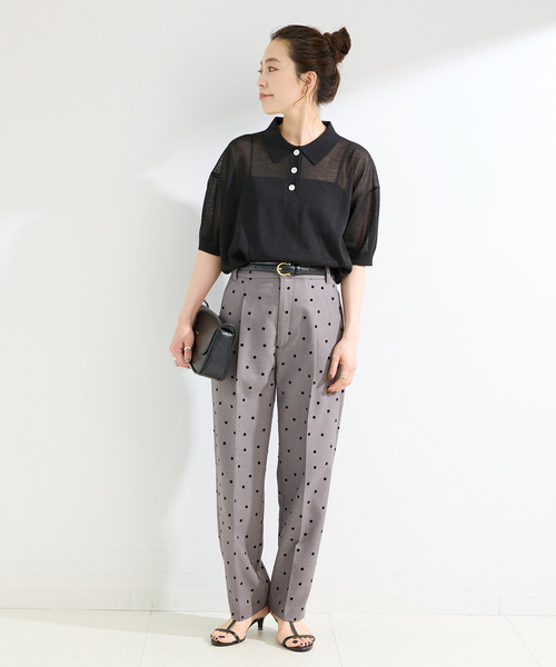 B.C STOCK（ベーセーストック）の「手洗い可 / ドットフロッキースティックパンツ（スラックス・レディース・ブラック/チャコールグレー・SMALL/MEDIUM）」の11枚目の写真