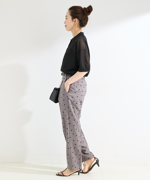 B.C STOCK（ベーセーストック）の「手洗い可 / ドットフロッキースティックパンツ（スラックス・レディース・ブラック/チャコールグレー・SMALL/MEDIUM）」の13枚目の写真
