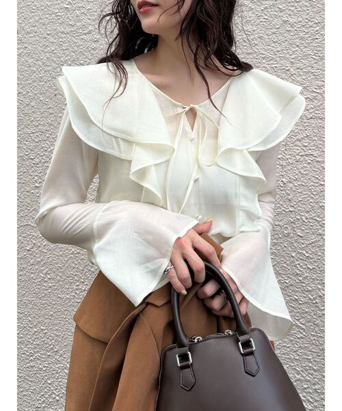 LAGUNAMOON(ラグナムーン)の「ラッフルシアーブラウス(シャツ/ブラウス・レディース・アイボリー/ブラック/イエロー・FREE)」の19枚目の写真