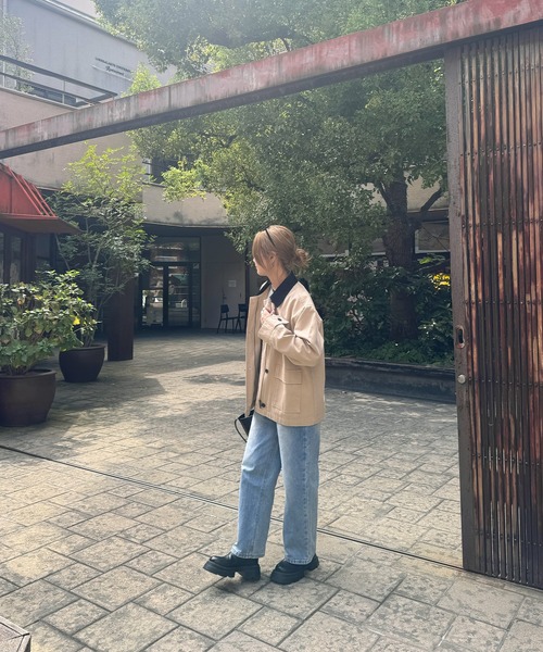 ISOOK（アイスー）の「ウォッシュワイドデニムパンツ(chiica select) / ハイウエスト ヴィンテージ風 古着風 色褪せ加工 ストレート フルレングス 水色 ライトブルー（デニムパンツ・レディース・ライトブルー・S/L/M）」の17枚目の写真