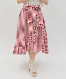 axes femme（アクシーズファム）の「チェリー刺繍チェックスカート（スカート）」