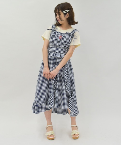 axes femme（アクシーズファム）の「チェリー刺繍チェックスカート（スカート・レディース・ネイビー/レッド・FREE）」の17枚目の写真