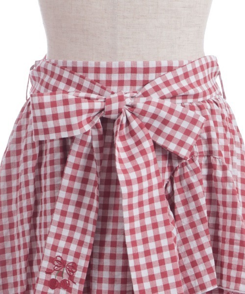 axes femme（アクシーズファム）の「チェリー刺繍チェックスカート（スカート・レディース・ネイビー/レッド・FREE）」の12枚目の写真