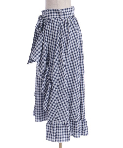 axes femme（アクシーズファム）の「チェリー刺繍チェックスカート（スカート・レディース・ネイビー/レッド・FREE）」の6枚目の写真