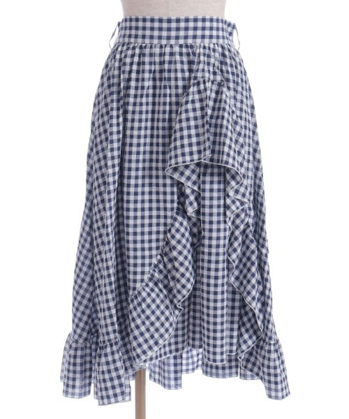 axes femme（アクシーズファム）の「チェリー刺繍チェックスカート（スカート・レディース・ネイビー/レッド・FREE）」の10枚目の写真