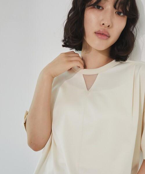 tシャツ シルケットオーバーサイズTシャツ｜ウォッシャブル/半袖/オフィスカジュアル/夏服 レディース シルケットオーバーサイズTシャツ｜ウォッシャブル/半袖