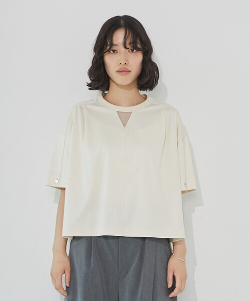 tシャツ シルケットオーバーサイズTシャツ｜ウォッシャブル/半袖/オフィスカジュアル/夏服 レディース シルケットオーバーサイズTシャツ｜ウォッシャブル/半袖