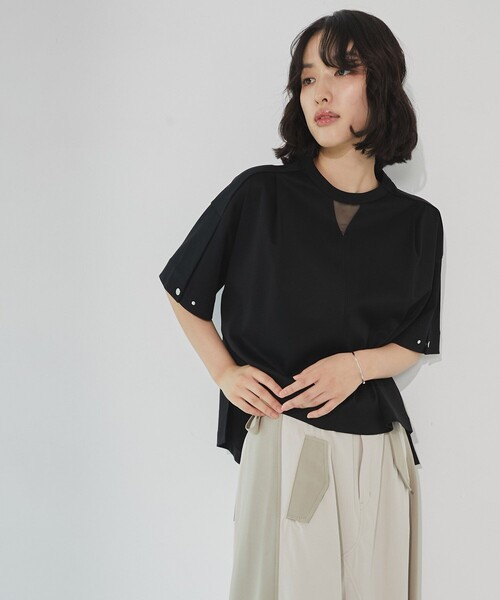 tシャツ シルケットオーバーサイズTシャツ｜ウォッシャブル/半袖/オフィスカジュアル/夏服 レディース シルケットオーバーサイズTシャツ｜ウォッシャブル/半袖