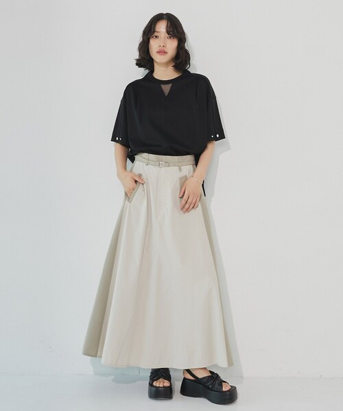 tシャツ シルケットオーバーサイズTシャツ｜ウォッシャブル/半袖/オフィスカジュアル/夏服 レディース シルケットオーバーサイズTシャツ｜ウォッシャブル/半袖