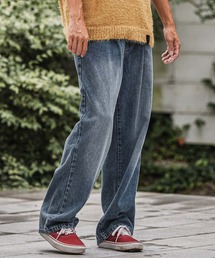 mp13923-Wide Straight Line Tuck Denim Pants デニムパンツ