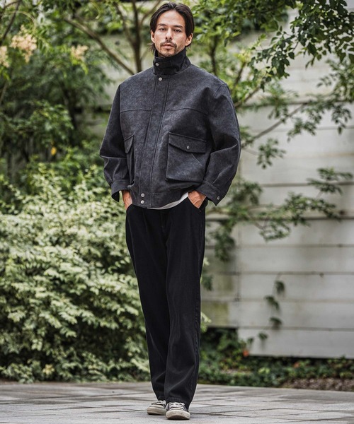 CAMBIO(カンビオ)の「mp13923-Wide Straight Line Tuck Denim Pants デニムパンツ(デニムパンツ・メンズ・ブラック/インディゴブルー/ブルー/ノンウォッシュ・M/L)」の14枚目の写真