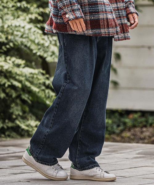CAMBIO(カンビオ)の「mp13923-Wide Straight Line Tuck Denim Pants デニムパンツ(デニムパンツ・メンズ・ブラック/インディゴブルー/ブルー/ノンウォッシュ・M/L)」の18枚目の写真
