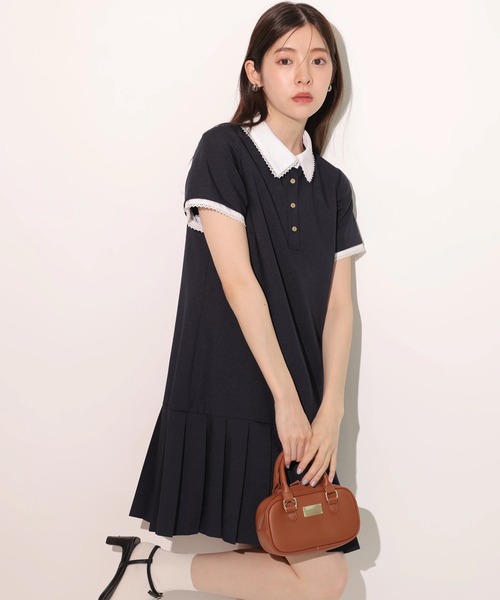Rirandture(リランドチュール)の「レースポロカラーミニワンピース(ワンピース・レディース・ネイビー/ベージュ・2/1)」の20枚目の写真