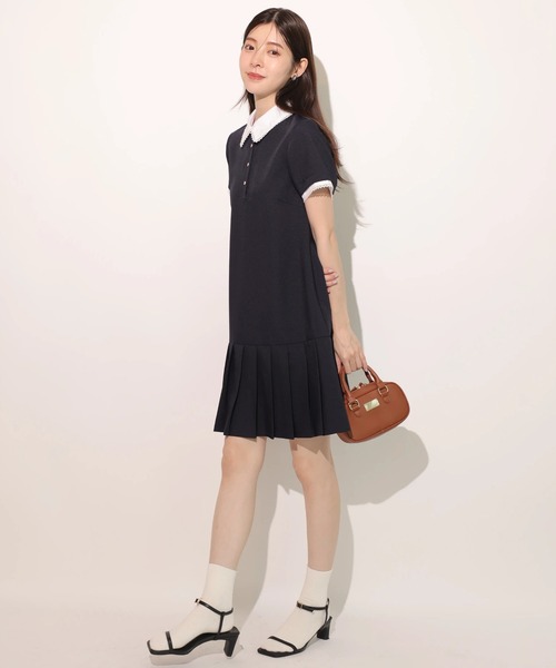 Rirandture(リランドチュール)の「レースポロカラーミニワンピース(ワンピース・レディース・ネイビー/ベージュ・2/1)」の16枚目の写真